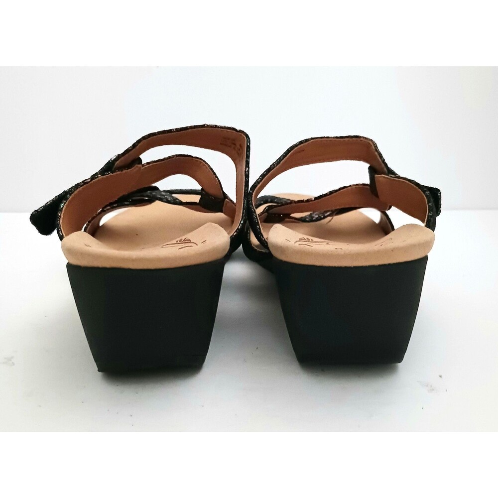 New Revere Sofia Blk Metallic Python Strappy Comf… - image 5